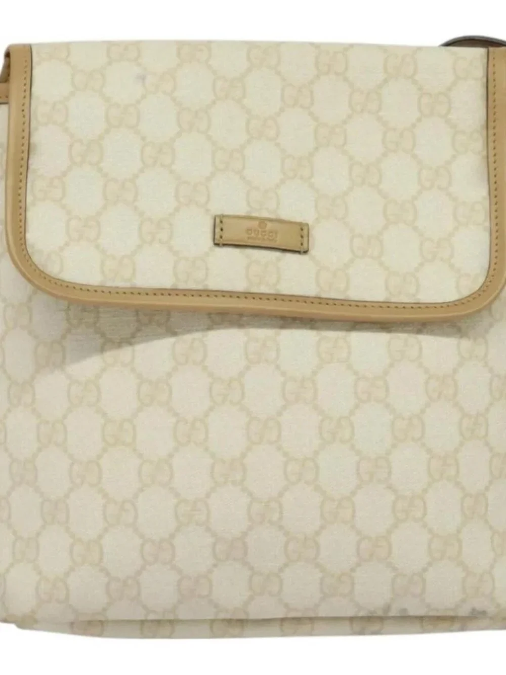 GUCCI GG Supreme Shoulder Bag PVC White Gold - Picture 2 of 16